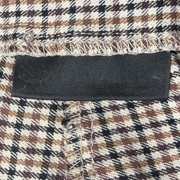 Perry Ellis Womens Slim Ankle Pants Size 10 Brown Houndstooth Stretch Dress Work - Picture 8 of 8